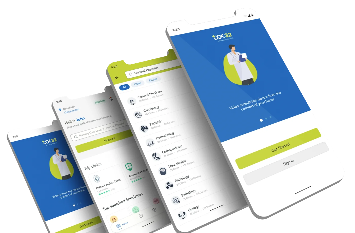 DOK32 mobile app screens